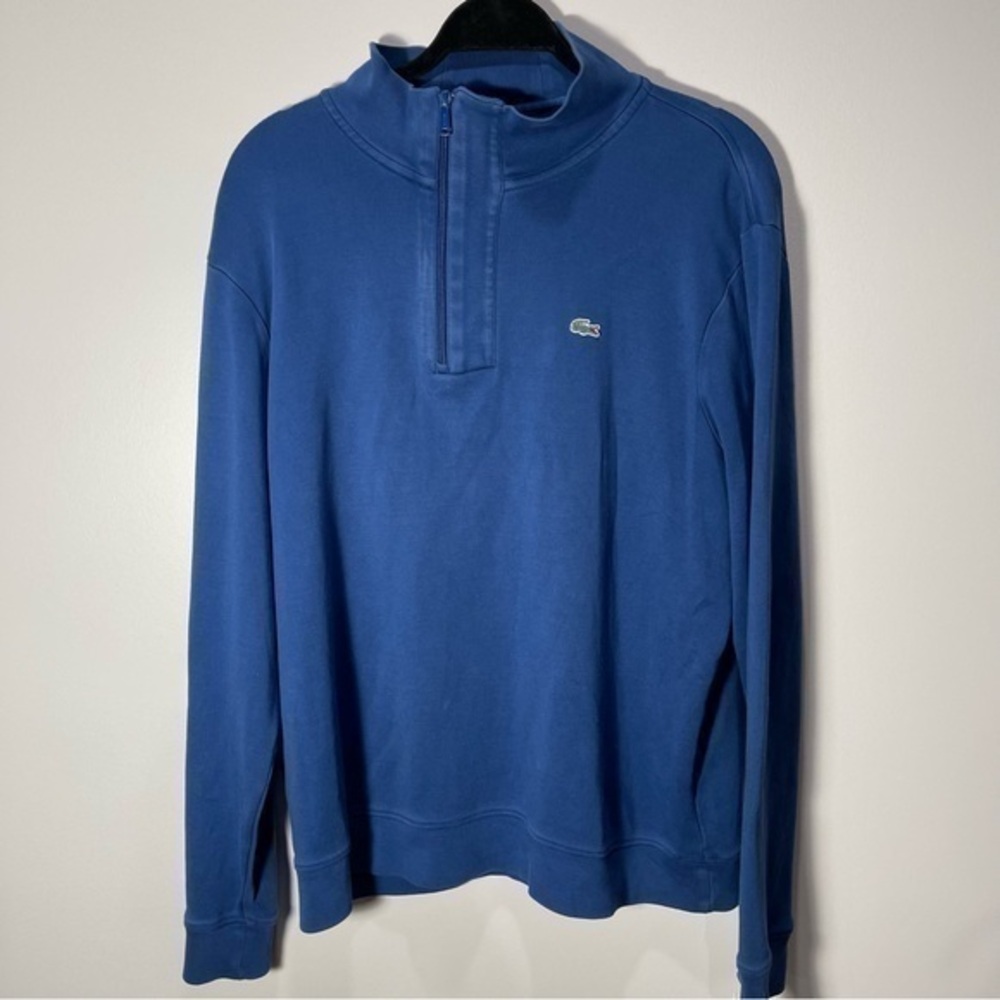 Lacoste Blue 1/4 Zip Up Pullover Sweatshirt Size 6 (Large)